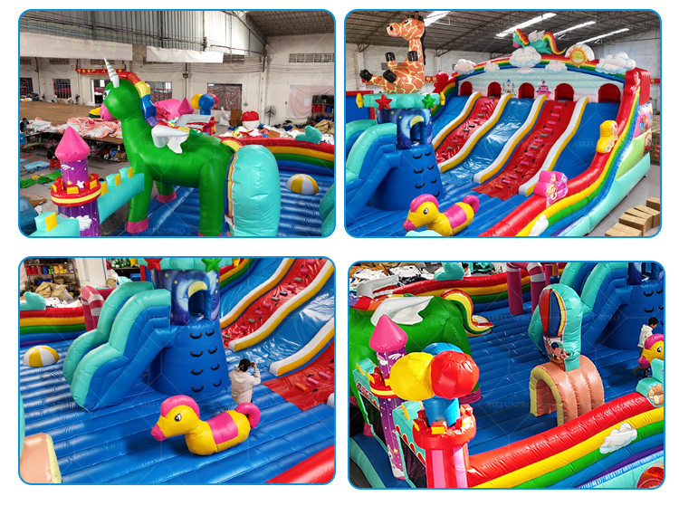 Rainbow Pet-Themed Inflatable Castle A Dream Playground Filled with Childlike Fun