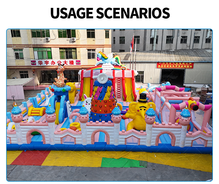 Cute Pet Paradise Inflatable Castle A Colorful Interactive Playground Filled with Childlike Fun