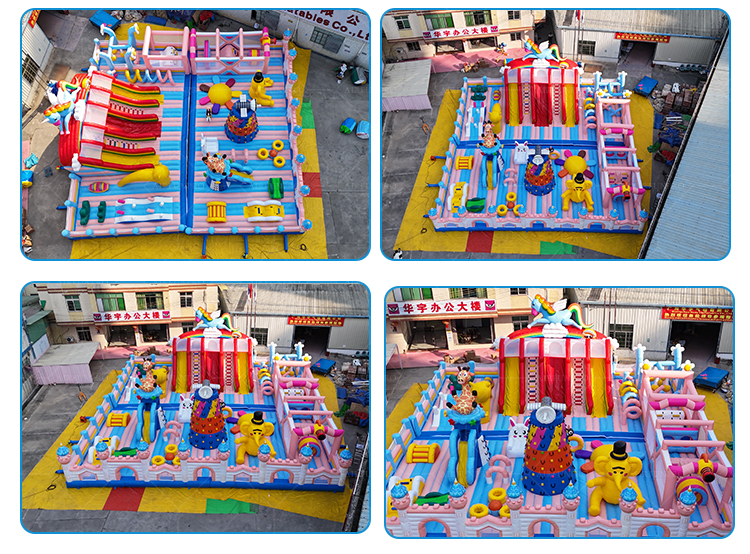 Cute Pet Paradise Inflatable Castle A Colorful Interactive Playground Filled with Childlike Fun