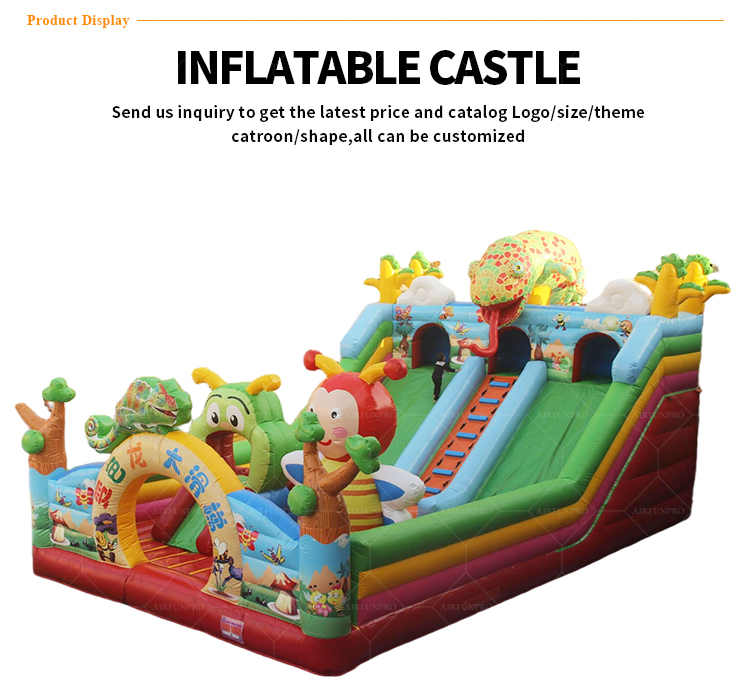 Cute Cartoon-Themed Inflatable Castle Multi-Area Interactive Outdoor Amusement Facility