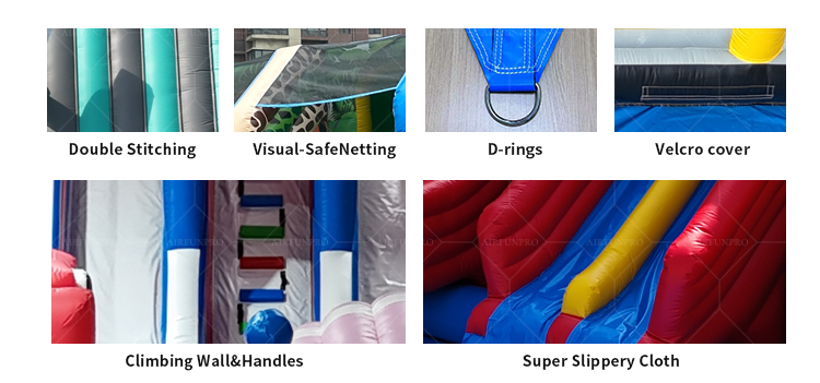 Red-Blue Themed Canopied Inflatable Castle An All-Weather Play Space Combining Safety and Fun