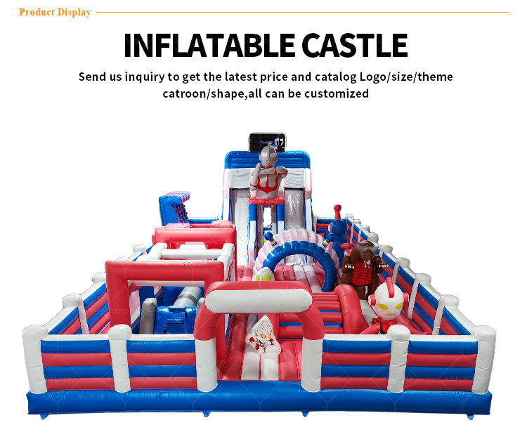 Red-Blue Themed Canopied Inflatable Castle An All-Weather Play Space Combining Safety and Fun