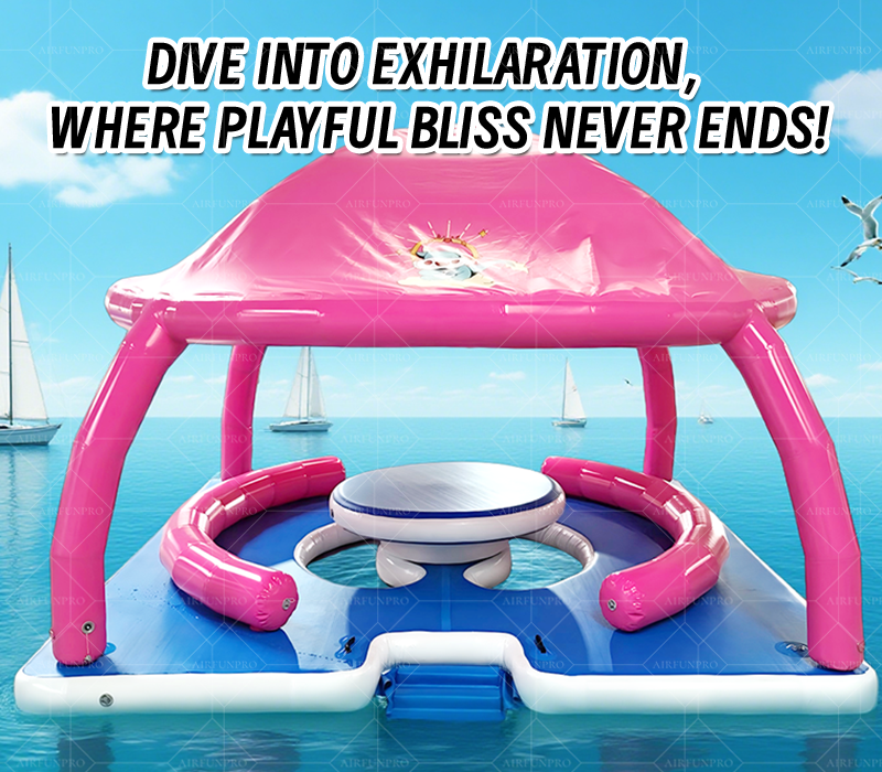 Inflatable floating sunshade and leisure platform: A multi-functional floating platform that combines functions for drinks, relaxation, and socializing.