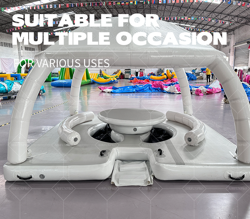 Sun-Shaded Marine Inflatable Float Platform: A Cozy Exclusive Spot for Seaside Relaxation
