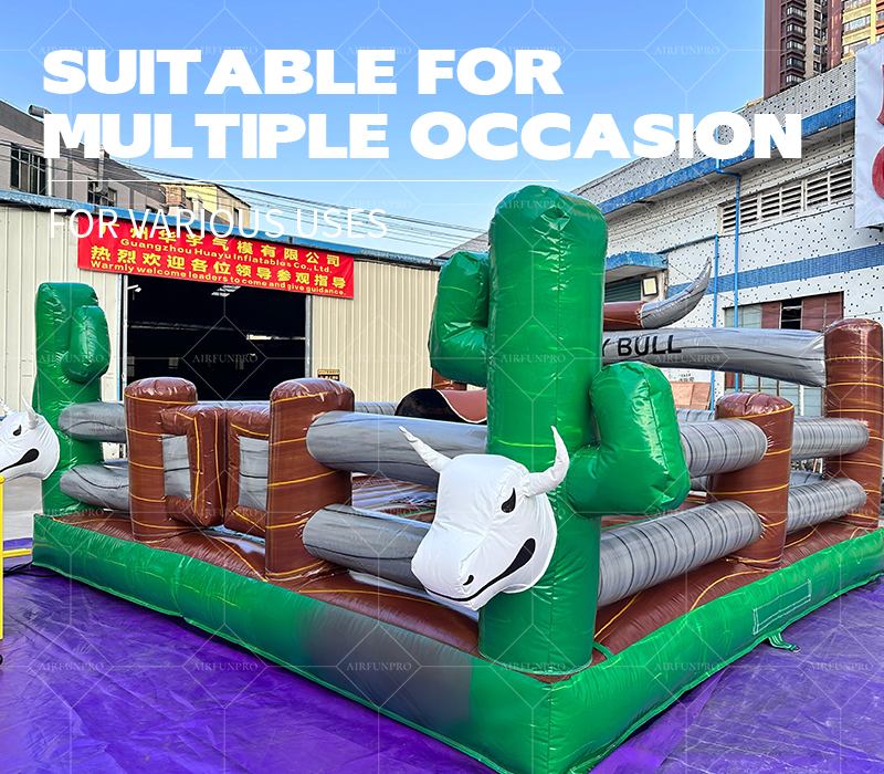 Commercial Inflatable Angry Bull Machine Bullfighting Game - Wild West Rodeo PVC Game for Carnival/Party Rental