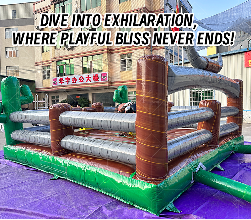 Commercial Inflatable Angry Bull Machine Bullfighting Game - Wild West Rodeo PVC Game for Carnival/Party Rental