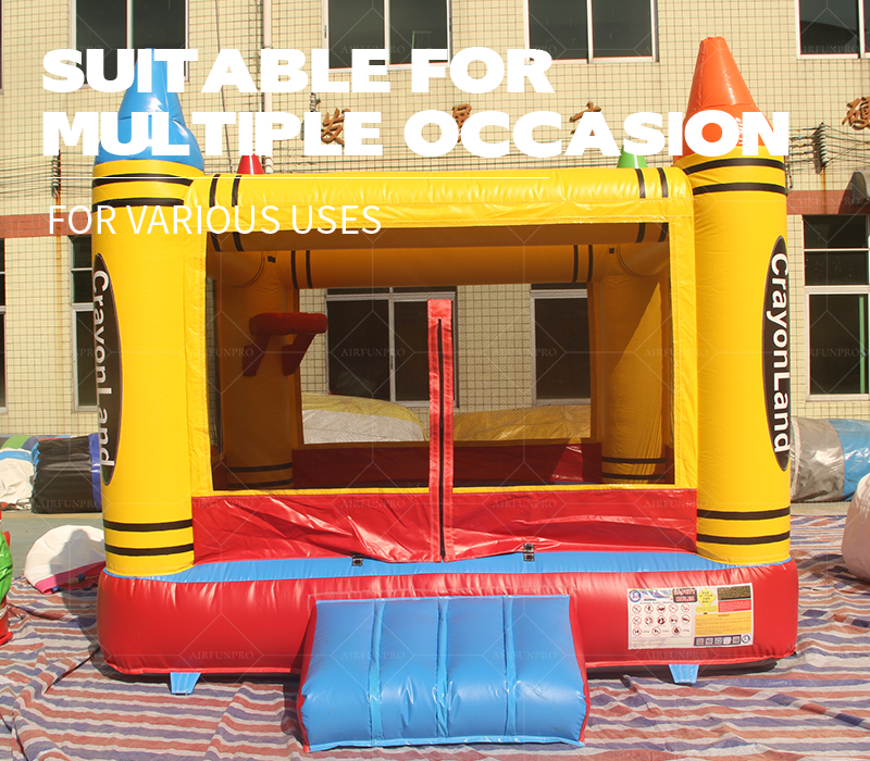 13FT Commercial Inflatable Crayon Castle Bouncer House - Kids PVC Bouncing Play House for Outdoor Party/Backyard