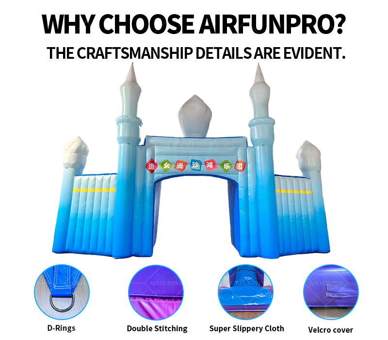 Castle-Themed Inflatable Arch – Beach Resort Entrance Decoration