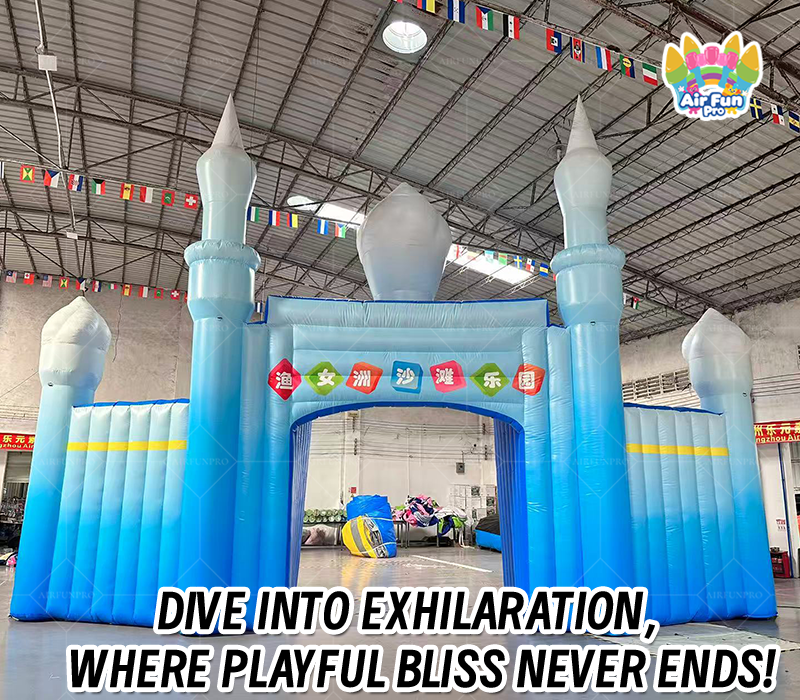 Castle-Themed Inflatable Arch – Beach Resort Entrance Decoration
