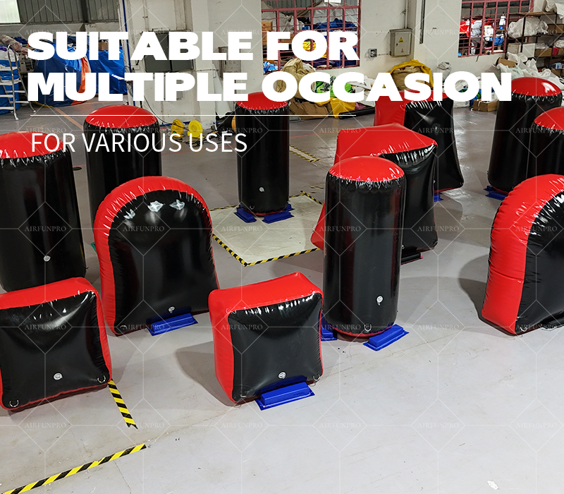 12 Pcs AirFunPro Giant PVC Outdoor Air Sealed Inflatable Paintball Bunker for Sport Team Training