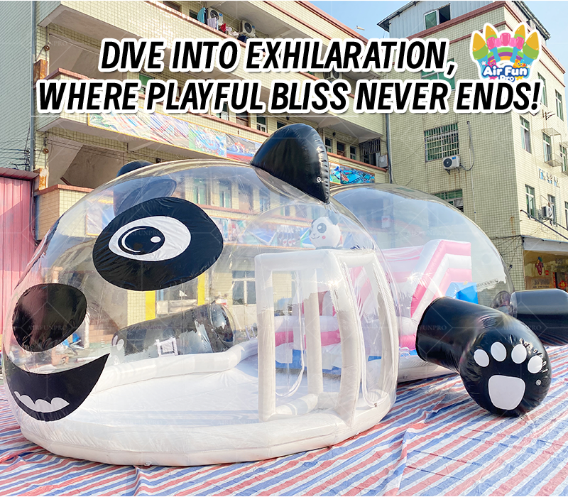 Outdoor Transparent PVC Waterproof Inflatable Bounce House Dome Fun Tent with Electric Air Blower 8-10ft