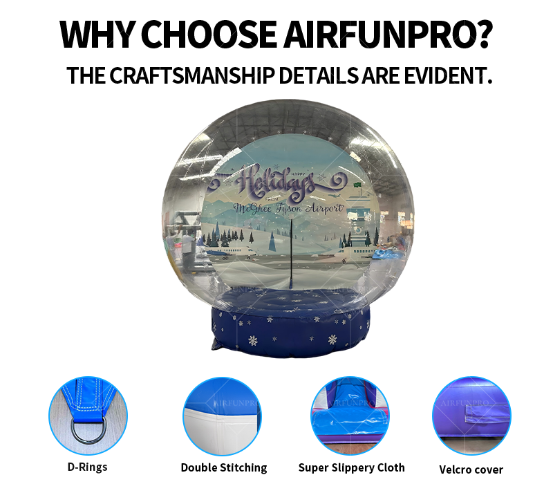 Ice Wonderland Inflatable Snow Globe Pod: A Winter Dream Play Space with Trampoline