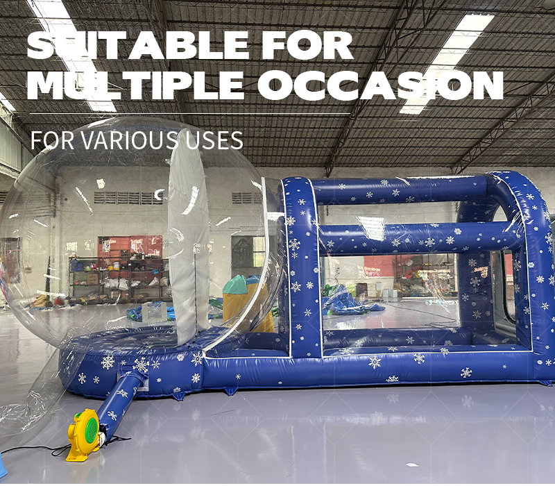 Ice Wonderland Inflatable Snow Globe Pod: A Winter Dream Play Space with Trampoline