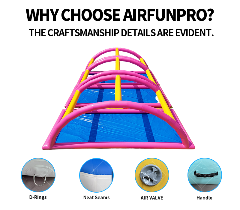 Pink-Yellow Contrast Inflatable Pool Passage: A Fun Play Space for Summer Water Activities