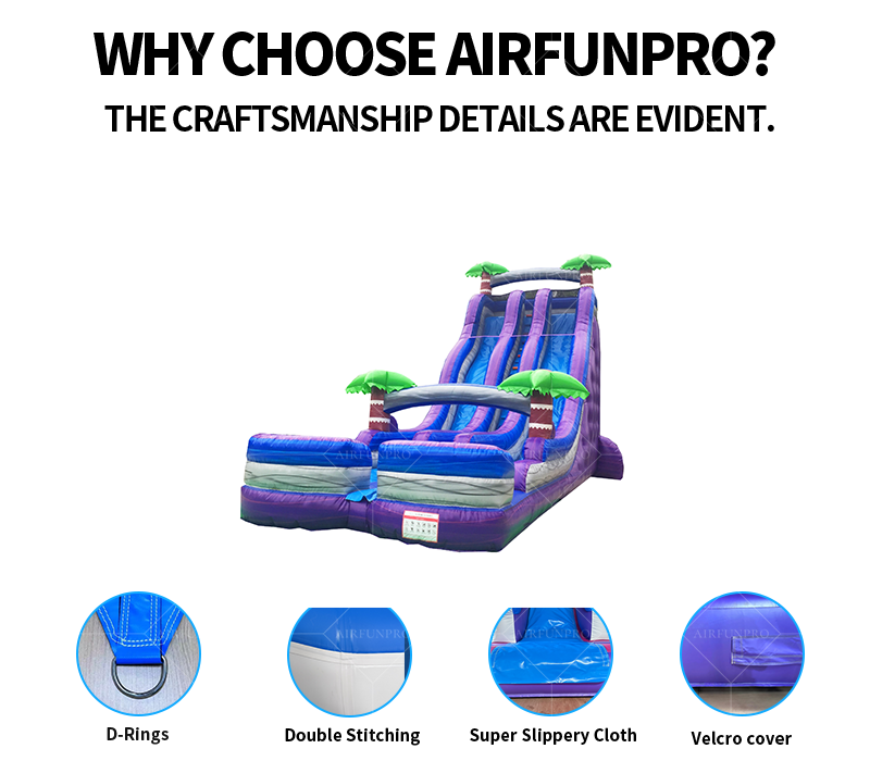 Outdoor Giant Commercial PVC Tarpaulin Wet/Dry Dual Use Tropical Theme Adult Kids Bouncy Castle Water Slide Inflatable Garden