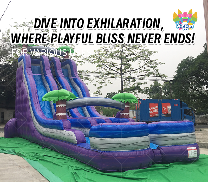 Outdoor Giant Commercial PVC Tarpaulin Wet/Dry Dual Use Tropical Theme Adult Kids Bouncy Castle Water Slide Inflatable Garden