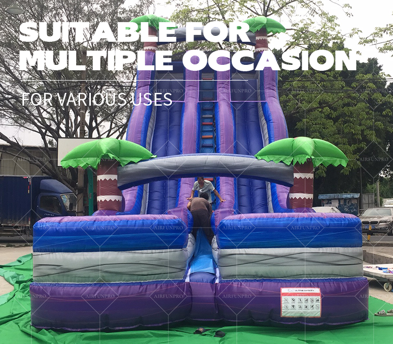 Outdoor Giant Commercial PVC Tarpaulin Wet/Dry Dual Use Tropical Theme Adult Kids Bouncy Castle Water Slide Inflatable Garden