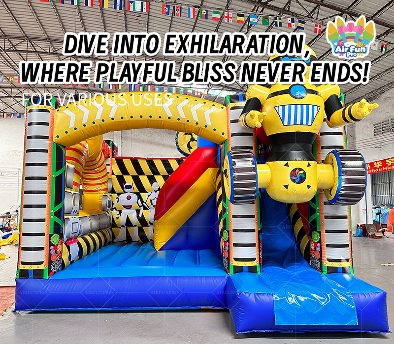 Kids Inflatable Robot Jumper Bouncer Bouncy Castle Jumping Commercial Bounce House Party Rentals AirFunPro Lightweight PVC