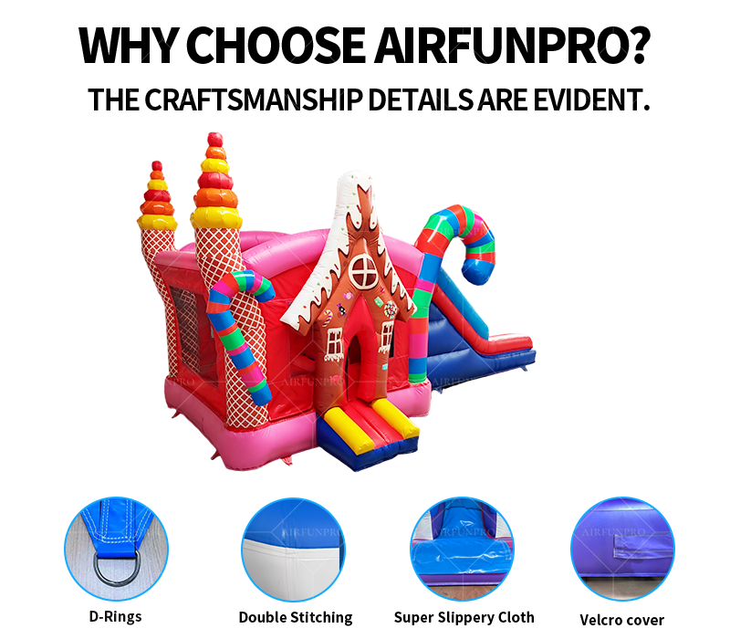 New Design Candy Bouncer Playhouse Outdoor Inflatable Bounce Jumping Castle for Kids Playground AirFunPro PVC Tarpaulin