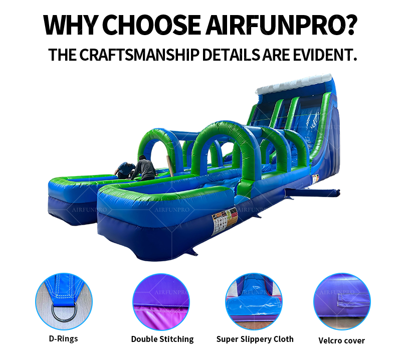 14.5x5 Meter Double Lane Inflatable Water Slide – Multi-Person Water Park and Pool Party Attraction