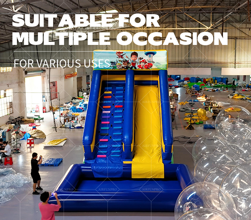 Cartoon Theme Double Lane Inflatable Water Slide (0.55mm PVC) – Children's Water Party and Amusement Park Equipment