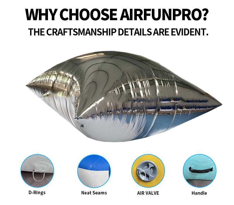 Iridescent Mirror Inflatable Pillow Seat: A Multi-functional Interactive Installation of Art and Comfort