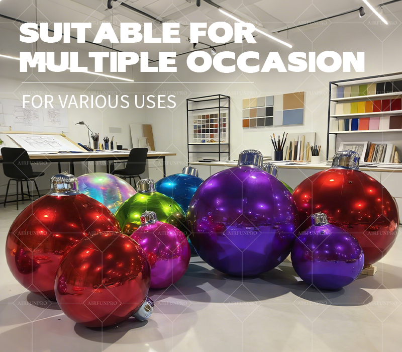 Vibrant Christmas Mirror Inflatable Ornament Balls: A Colorful Visual Focal Point for Festive Scenarios