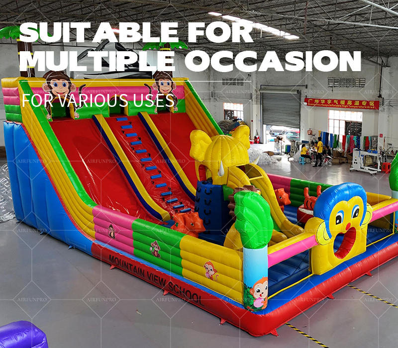 Jungle Theme Inflatable Slide, Suitable for Events, Parks, and Rental Businesses