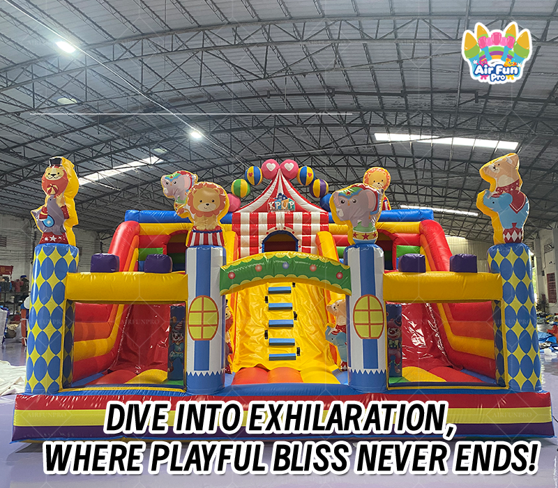 Circus-Themed Inflatable Play Combination (0.55mm PVC) – Entertainment Facility for Children's Parties and Commercial Venues