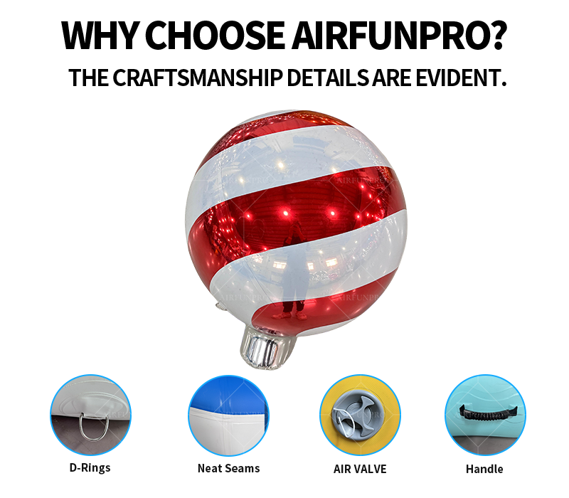 Red Mirror Reindeer Christmas Inflatable Ornament Ball: A Textured Atmosphere Core for Festive Scenarios