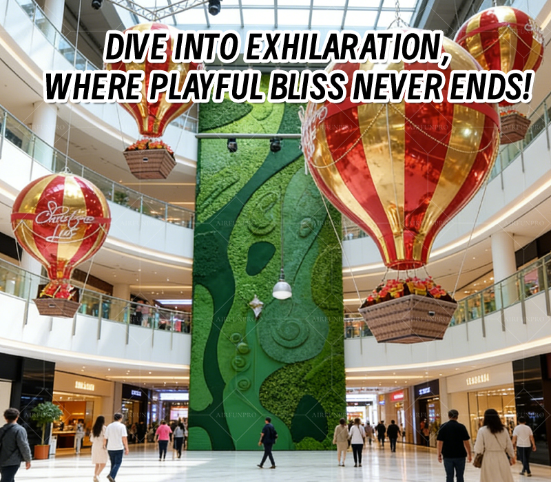 Red-Gold Mirror Inflatable Hot Air Balloon: A Dreamy Eye-Catching Installation for Commercial Spaces