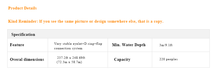 Commercial Grade PVC 72.3×57.8m Water Park