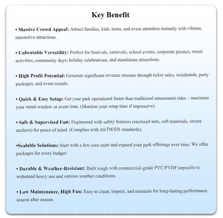 Colorful 45m x 40m Inflatable Water Park Project