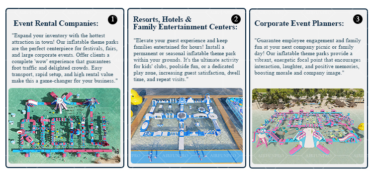 Colorful 45m x 40m Inflatable Water Park Project