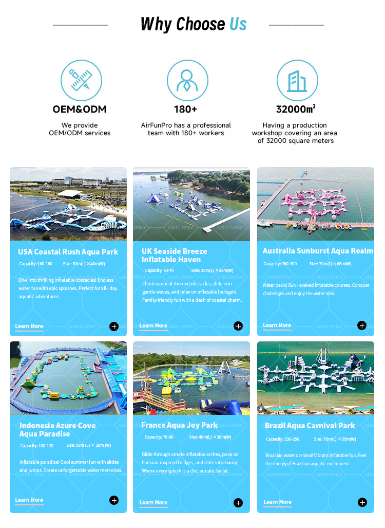Colorful 45m x 40m Inflatable Water Park Project
