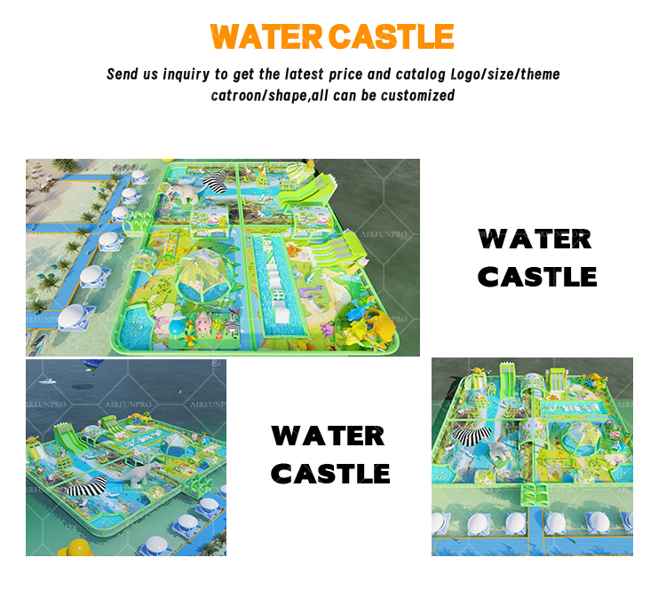 Vibrant Jungle-Ocean Themed 50x40m Waterpark Inflatable Complex