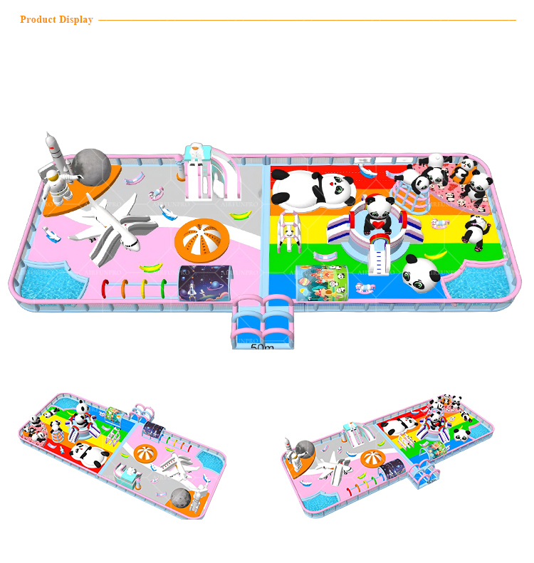 Customizable Panda-Themed Inflatable Water Castle Inflatable Water Sports Amusement Sea Water Park