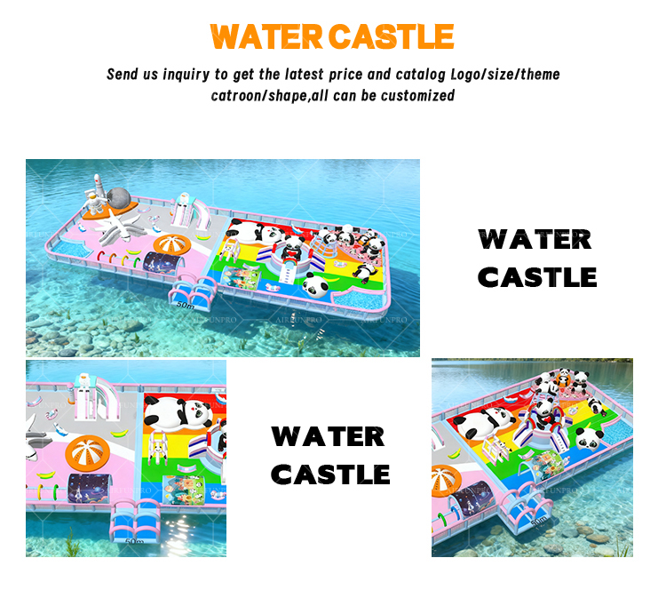 Customizable Panda-Themed Inflatable Water Castle Inflatable Water Sports Amusement Sea Water Park