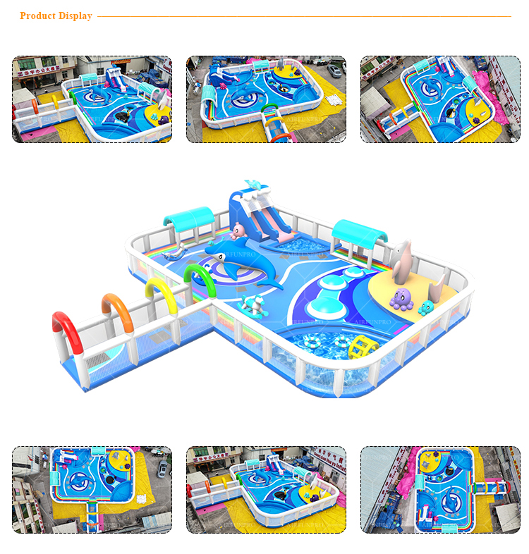 Vibrant Ocean-Themed 22x23m Waterpark Inflatable Play Hub