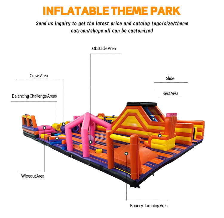 Customized 21.5mx14.5mx6m Inflatable Amusement Park