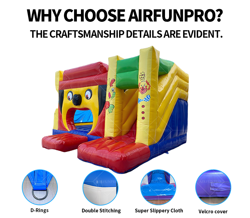 AirFunPro Custom Lightweight Inflatable Bounce House Water Slides Combo 500KG Capacity PVC Tarpaulin Easy Setup for Party Events