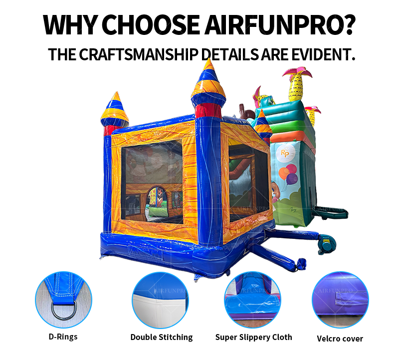 Multi-Color Mushroom Inflatable Castle Bouncer PVC Tarpaulin Lightweight Jumping House for Kids