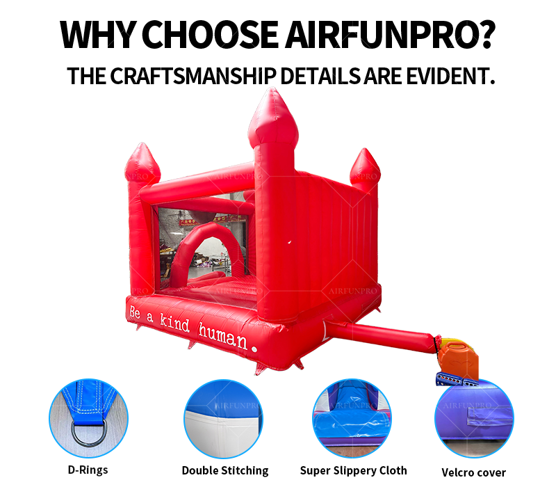 Red PVC Tarpaulin Lightweight Bouncy Castle for Birthday Party Wedding Commercial Use Slide Ball Pit Inflatable Bounce