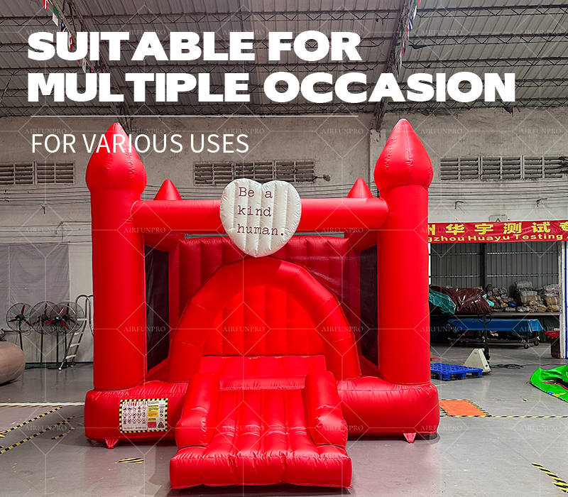Red PVC Tarpaulin Lightweight Bouncy Castle for Birthday Party Wedding Commercial Use Slide Ball Pit Inflatable Bounce