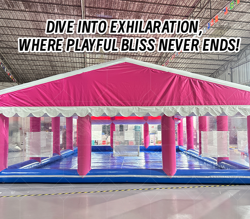 Pink-White Cute Inflatable Play Tent: A High-Temperature Heat-Sealed, Fast-Inflation All-Weather Parent-Child Joy Shelter