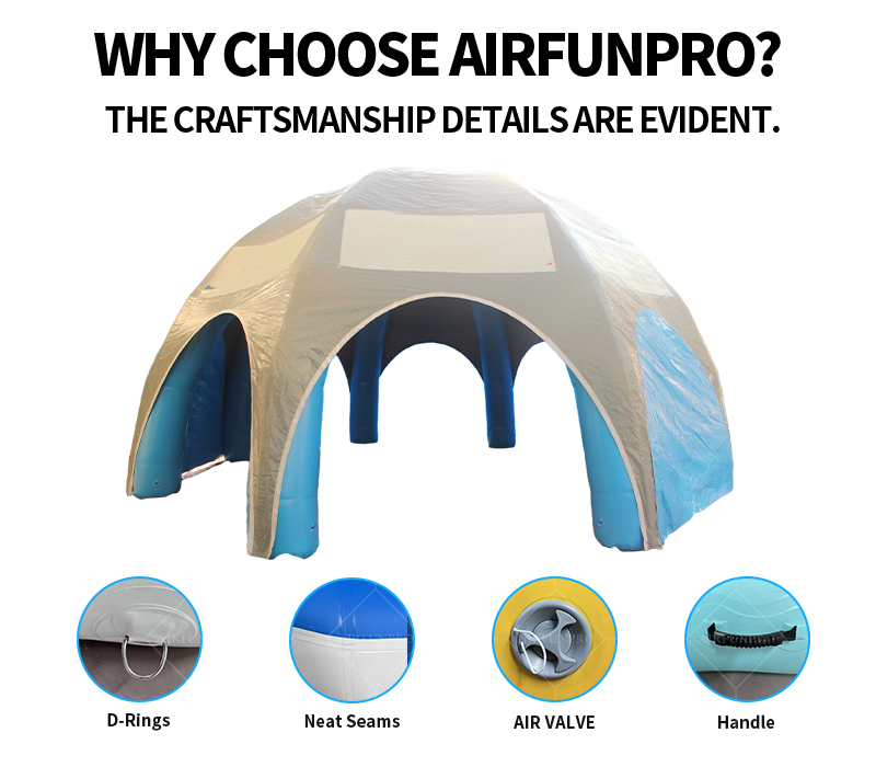 Blue-Gray Dome Inflatable Shelter Tent: A Multi-Entry Open-Air Outdoor Play