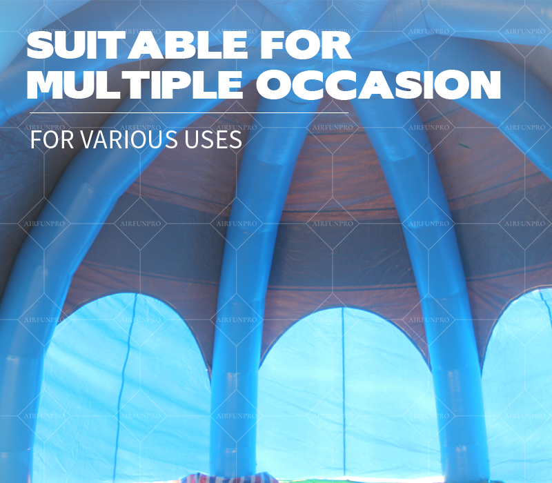 Blue-Gray Dome Inflatable Shelter Tent: A Multi-Entry Open-Air Outdoor Play