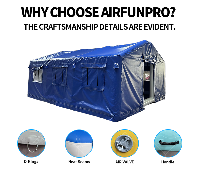 Deep Blue Fully Enclosed Inflatable Protection Tent: A High-Temperature Heat-Sealed, Fast-Inflation Multi-Functional Outdoor Space