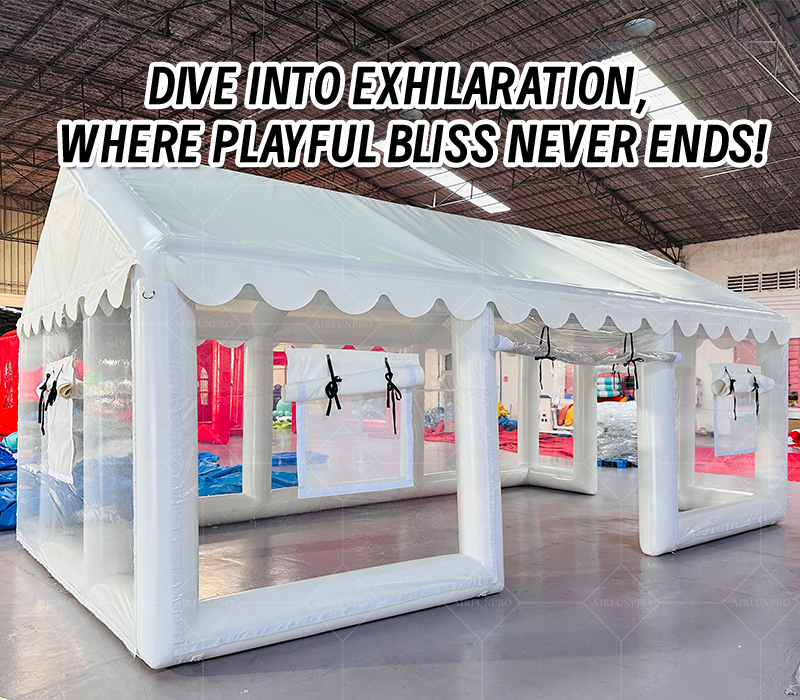 Pure White Cute Inflatable Play Tent: A Semi-Open Transparent Parent-Child Joy Shelter