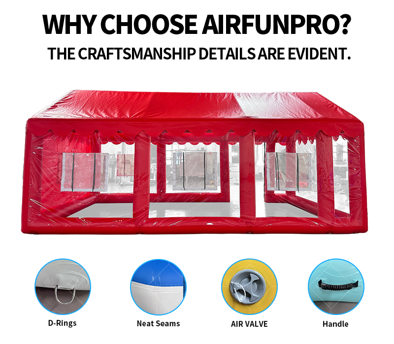 Festive Red Semi-Open Inflatable Play Tent: A High-Temperature Heat-Sealed, Fast-Inflation Joy Shelter